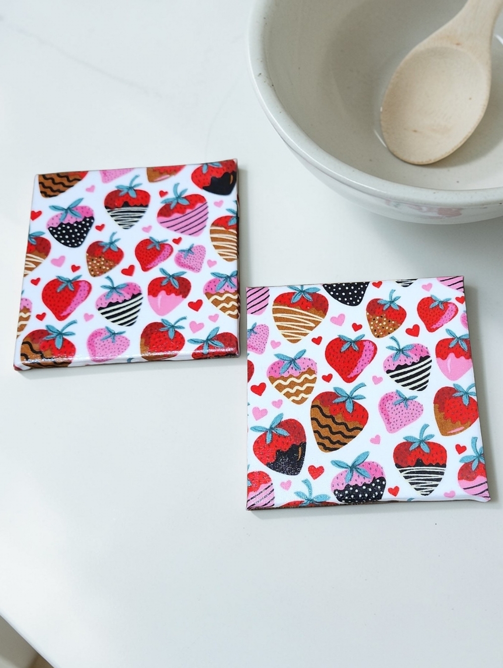 Chocolate Covered Strawberries Coaster Set